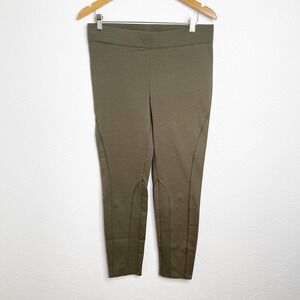 Pure + Good Anthropologie Olive Green Seam Leggings Womens Large L High Rise